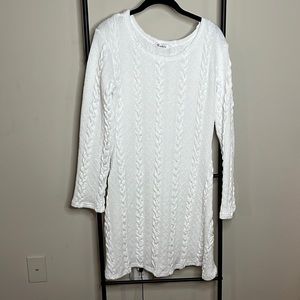 White sweater dress